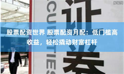 股票配资世界 股票配资月配：低门槛高收益，轻松撬动财富杠杆