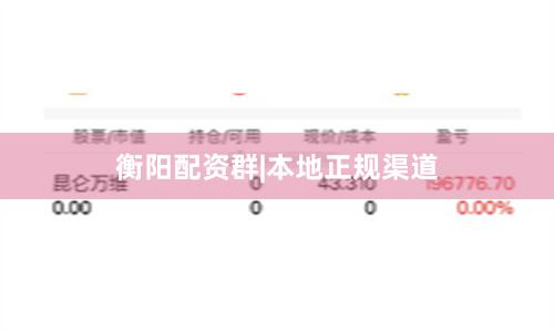 衡阳配资群|本地正规渠道